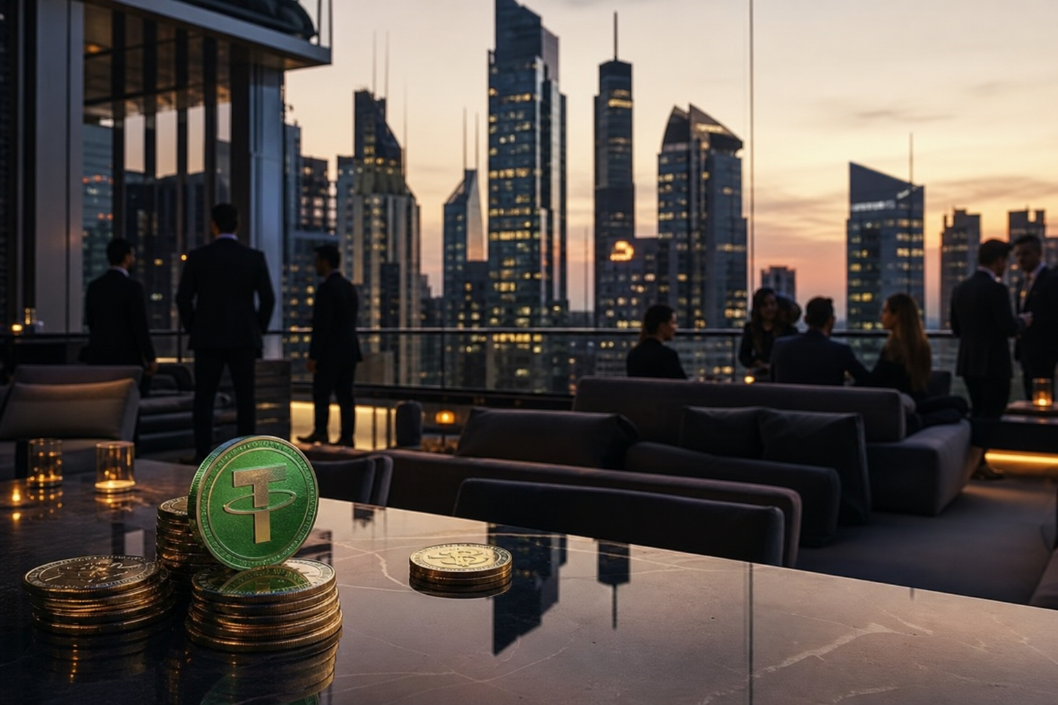 OTC거래소,암호화폐,USDT,테더의 OTC거래소,암호화폐,USDT,테더 분위기를 보여주는 거리 풍경