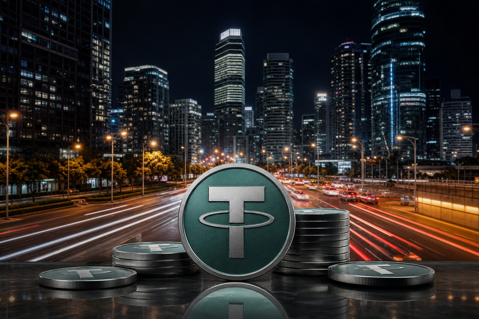 OTC거래소,암호화폐,USDT,테더의 OTC거래소,암호화폐,USDT,테더 분위기를 보여주는 거리 풍경